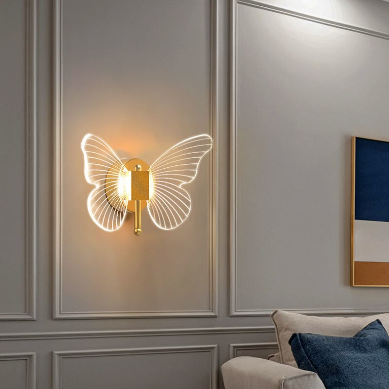 Applique murale moderne LED en forme de papillon Fairya