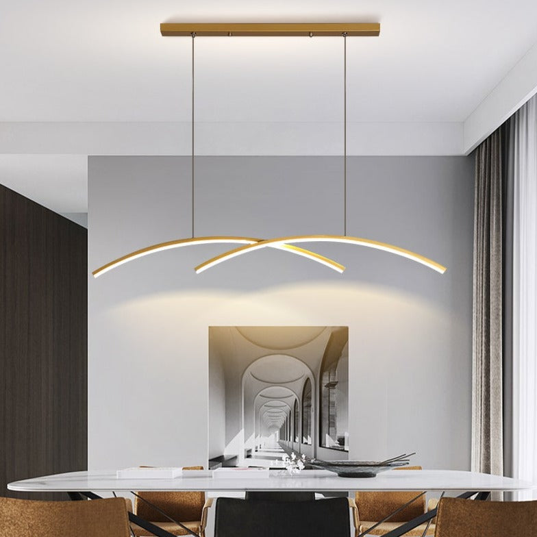 Lustre design LED en forme d'arc métallique Roxanna