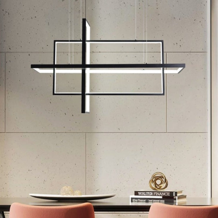 Lustre moderne rectangulaire et métallique Nikole