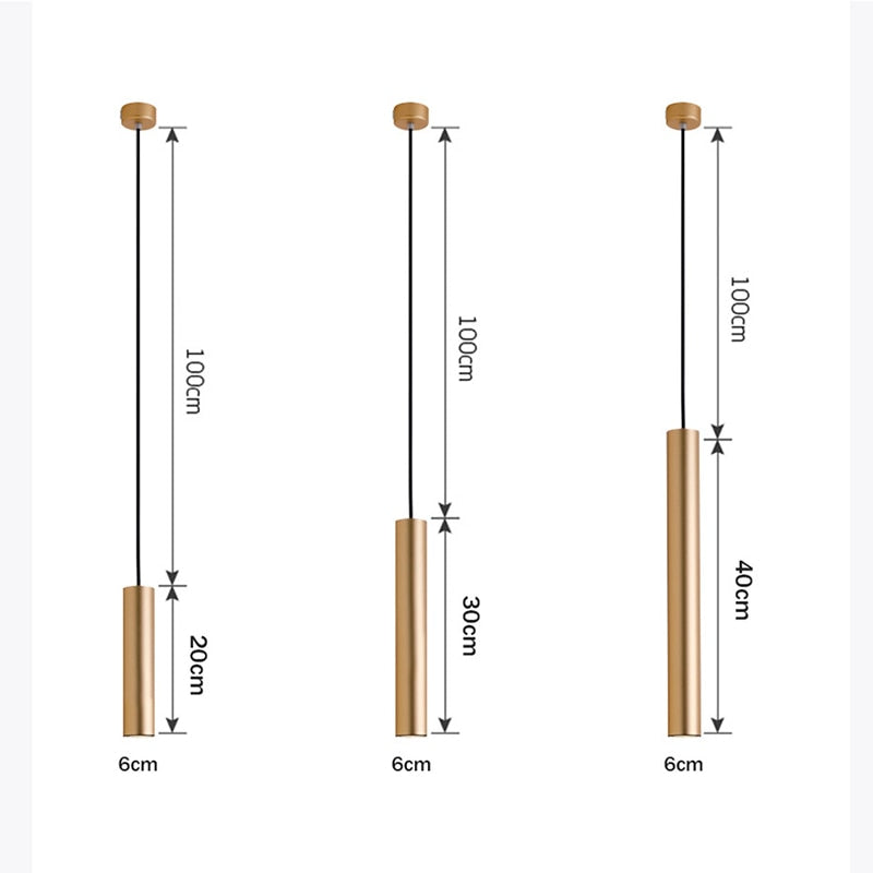 Suspension moderne LED minimaliste et dorée Melania