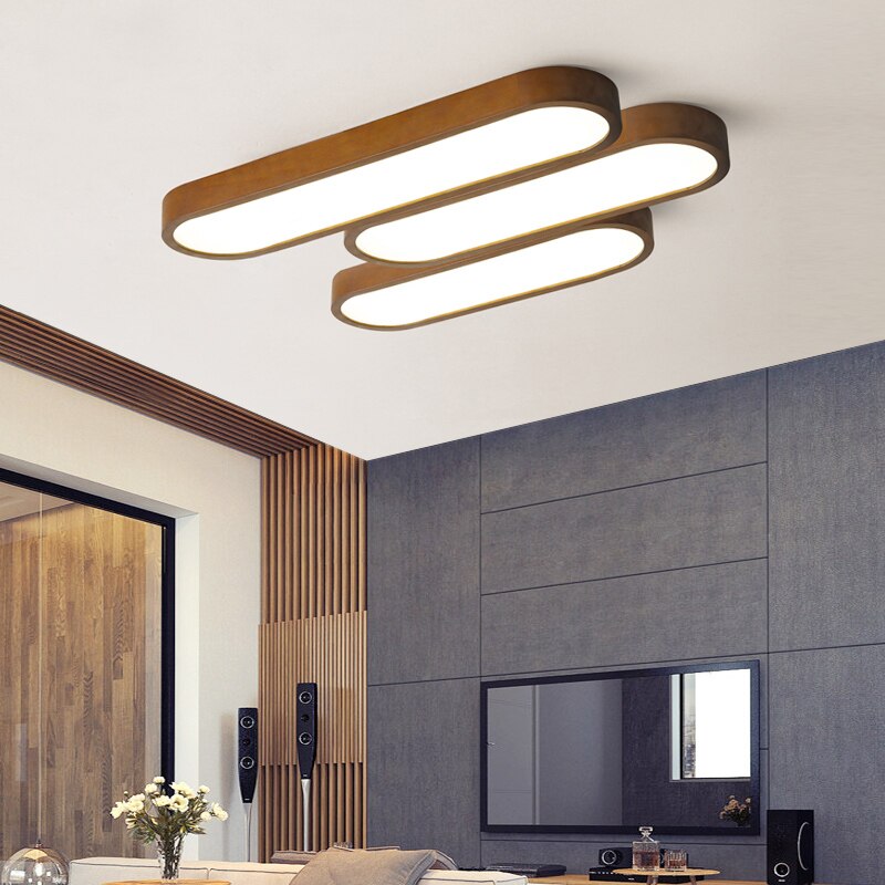 Plafonnier scandinave LED rectangulaire angles ronds Agara