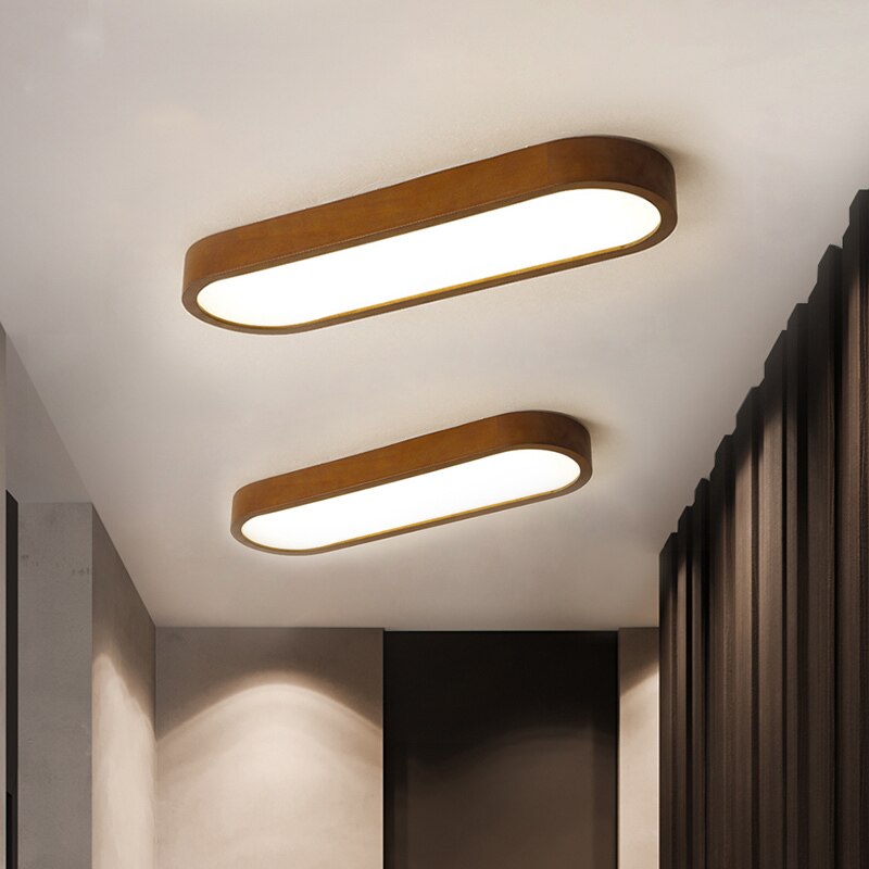 Plafonnier scandinave LED rectangulaire angles ronds Agara