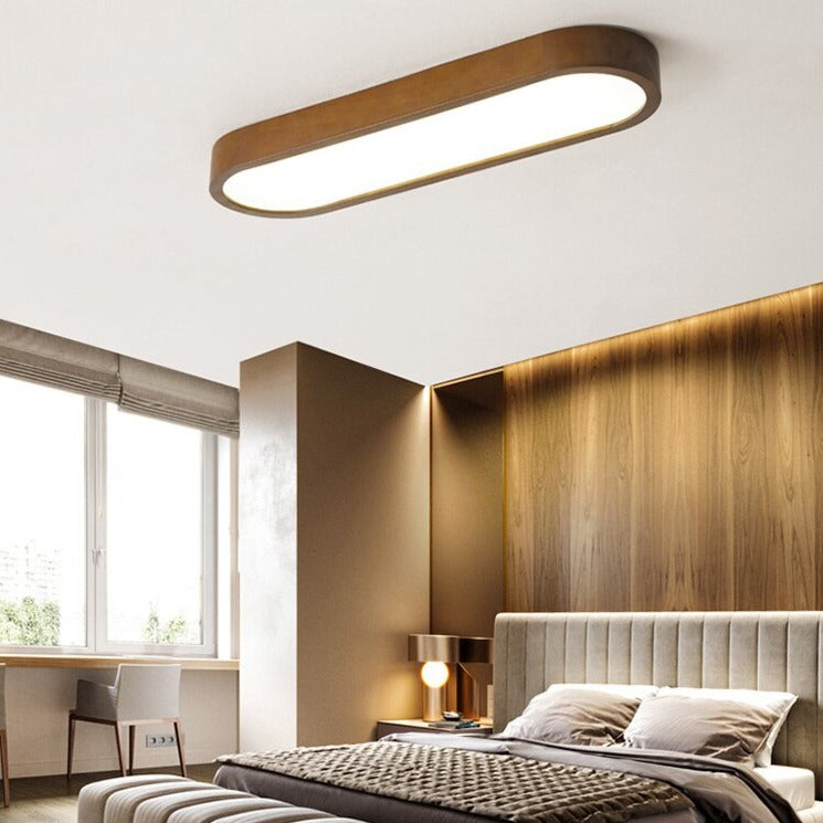 Plafonnier scandinave LED rectangulaire angles ronds Agara