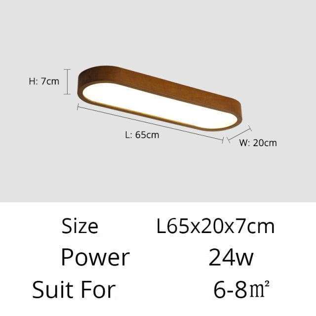 Plafonnier scandinave LED rectangulaire angles ronds Agara