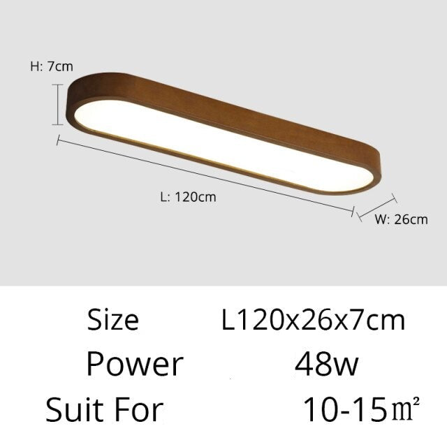 Plafonnier scandinave LED rectangulaire angles ronds Agara