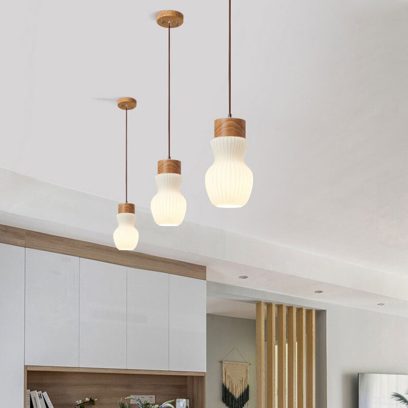 Suspension scandinave en bois et aluminium Adara
