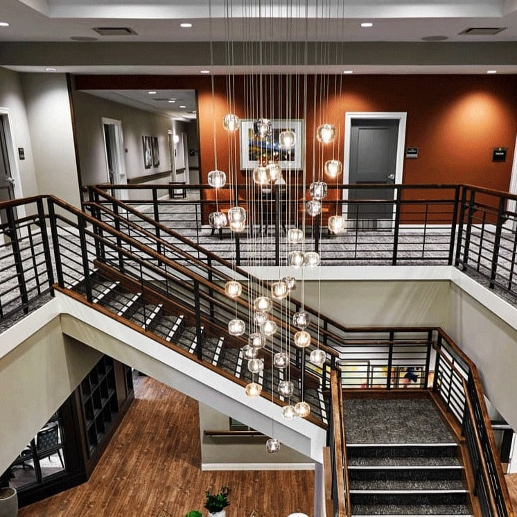 Suspension moderne LED forme de glaçon en cristal coloré Lua