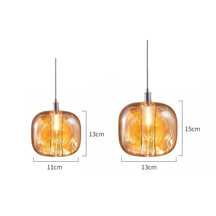 Suspension moderne LED forme de glaçon en cristal coloré Lua