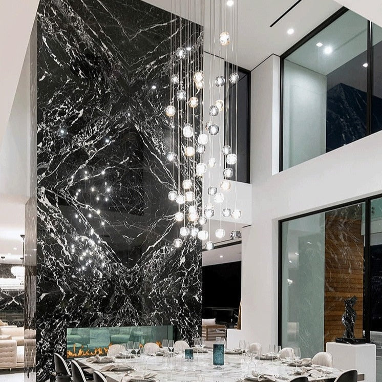 Suspension moderne LED forme de glaçon en cristal coloré Lua