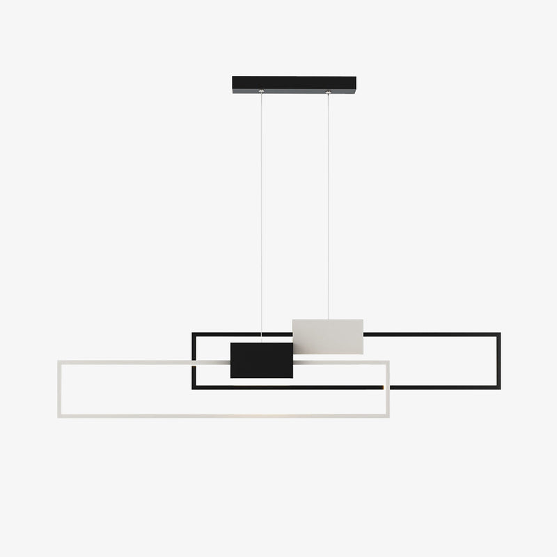Lustre design LED avec lampes rectangulaires en métal Artemisa