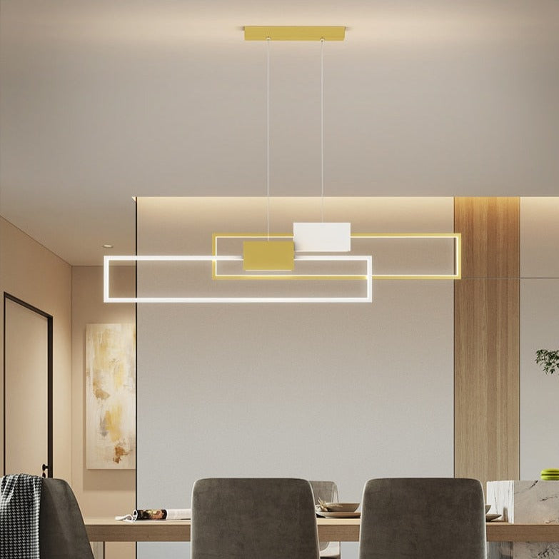 Lustre design LED avec lampes rectangulaires en métal Artemisa
