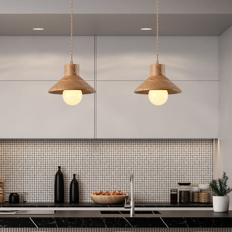 Suspension moderne avec abat-jour en bois Avana