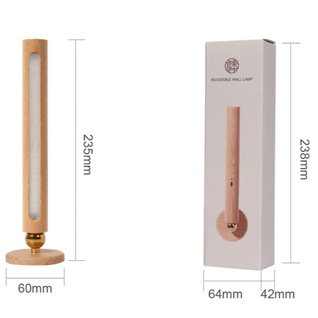 Applique murale moderne en bois rotatif 360° Unix