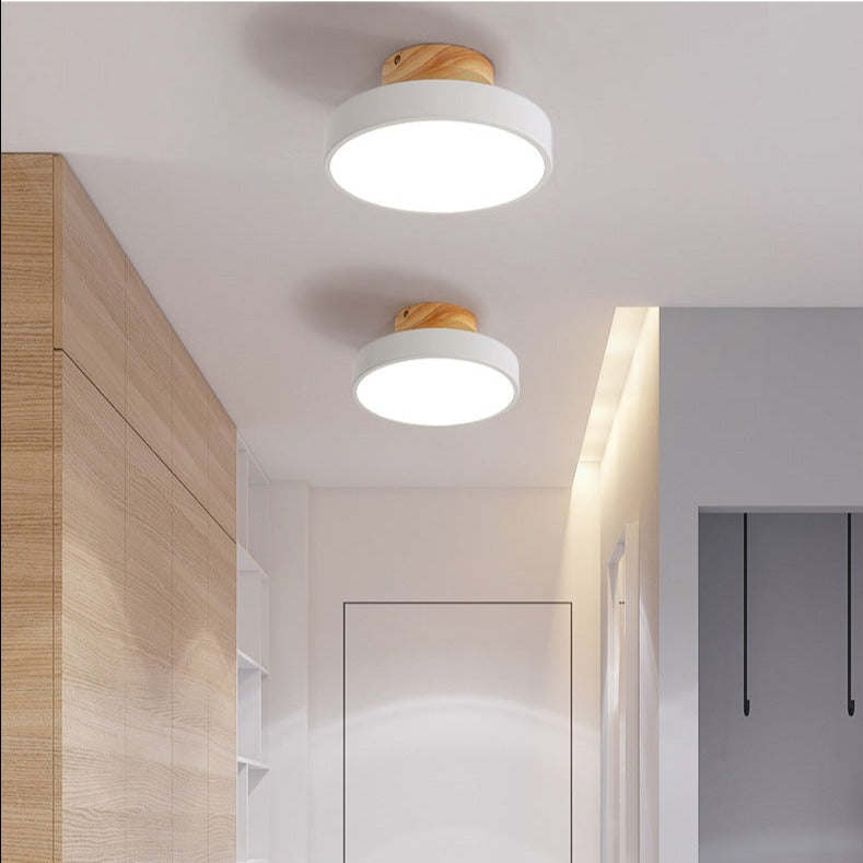 Plafonnier moderne LED en bois et métal coloré Celio