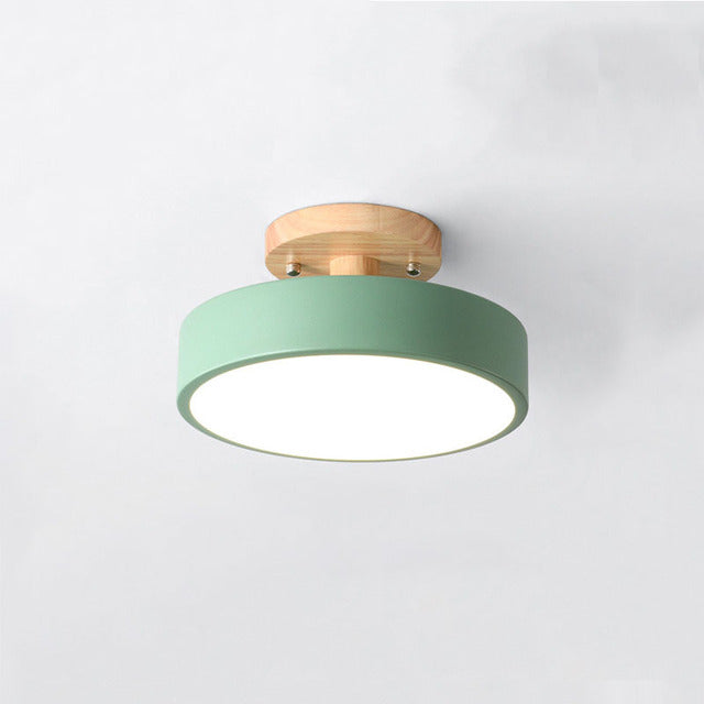 Plafonnier moderne LED en bois et métal coloré Celio