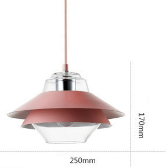 Suspension industrielle LED double abat-jour coloré Armel