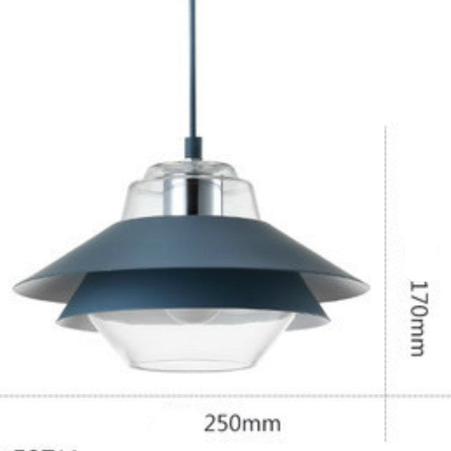 Suspension industrielle LED double abat-jour coloré Armel