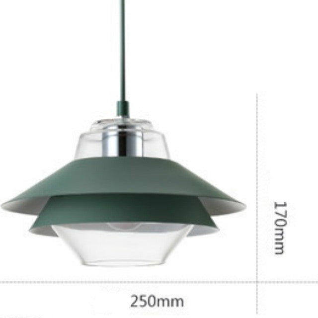 Suspension industrielle LED double abat-jour coloré Armel