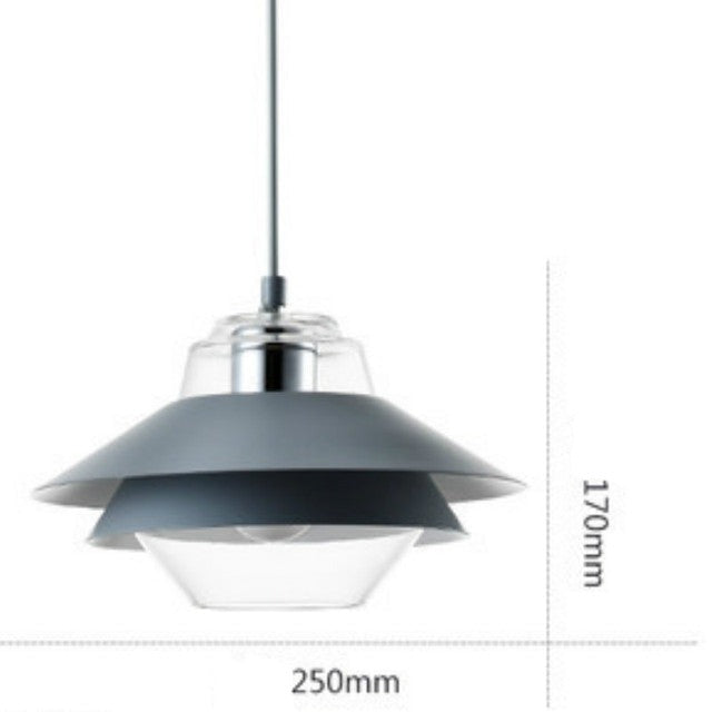 Suspension industrielle LED double abat-jour coloré Armel