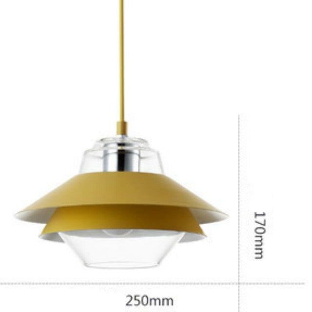 Suspension industrielle LED double abat-jour coloré Armel