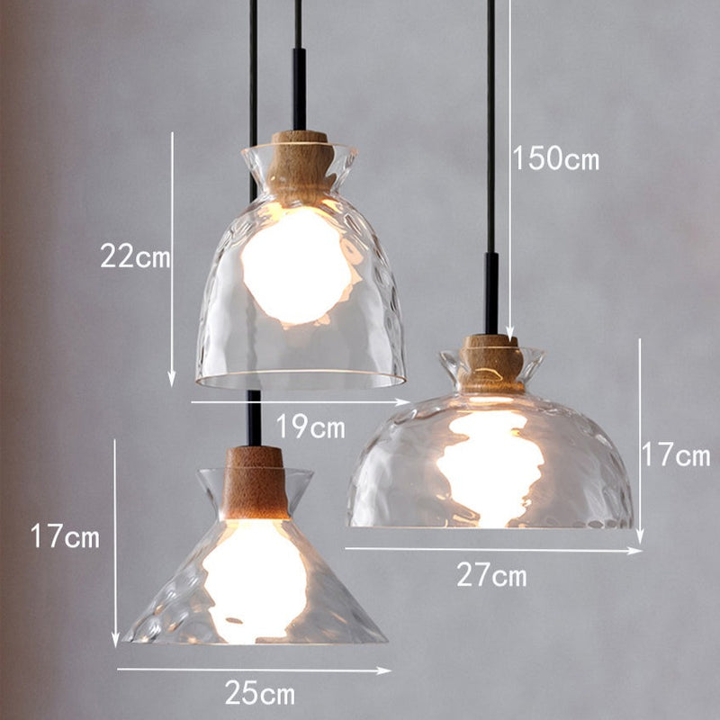 Suspension moderne avec abat-jour en verre Dante