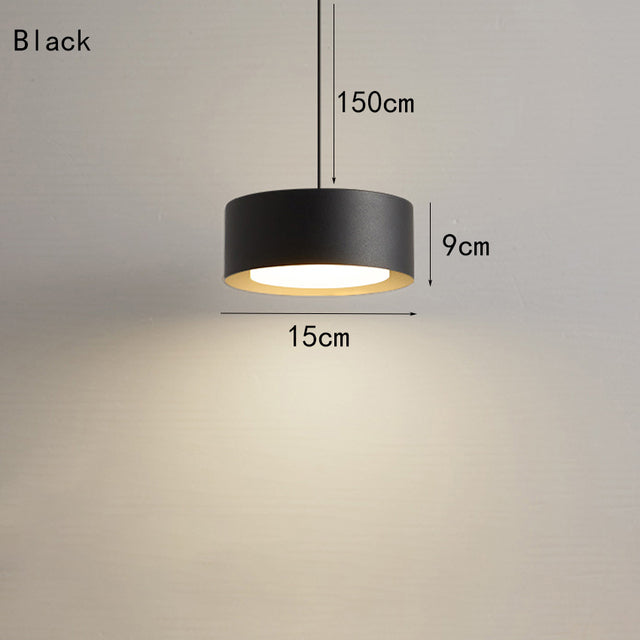 Suspension moderne LED cylindre court et métallique Reese