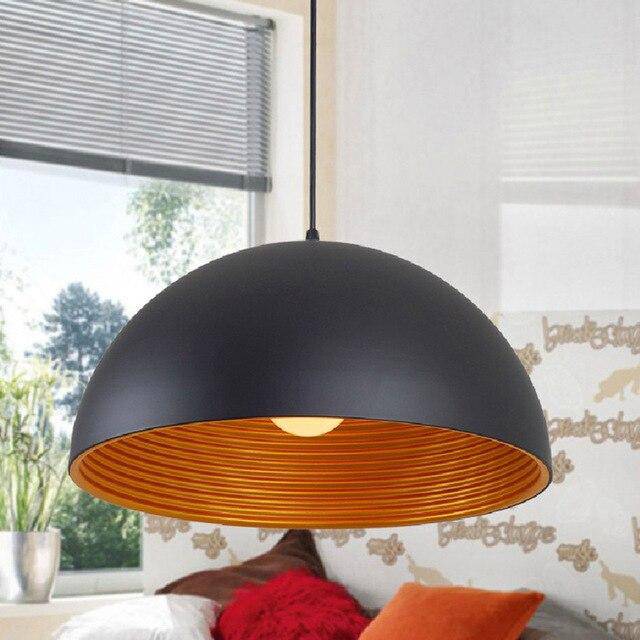 Suspension design LED avec abat-jour arrondi en métal style Island