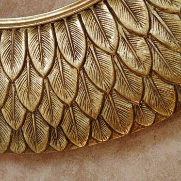 Miroir mural décoratif rond doré 75cm Flowers