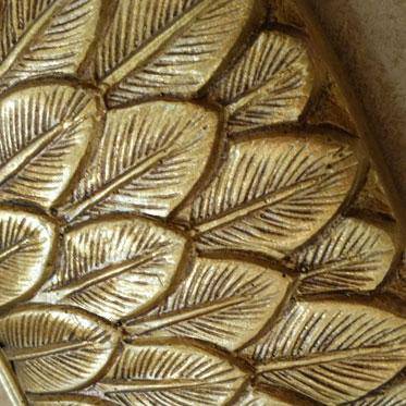 Miroir mural décoratif rond doré 75cm Flowers