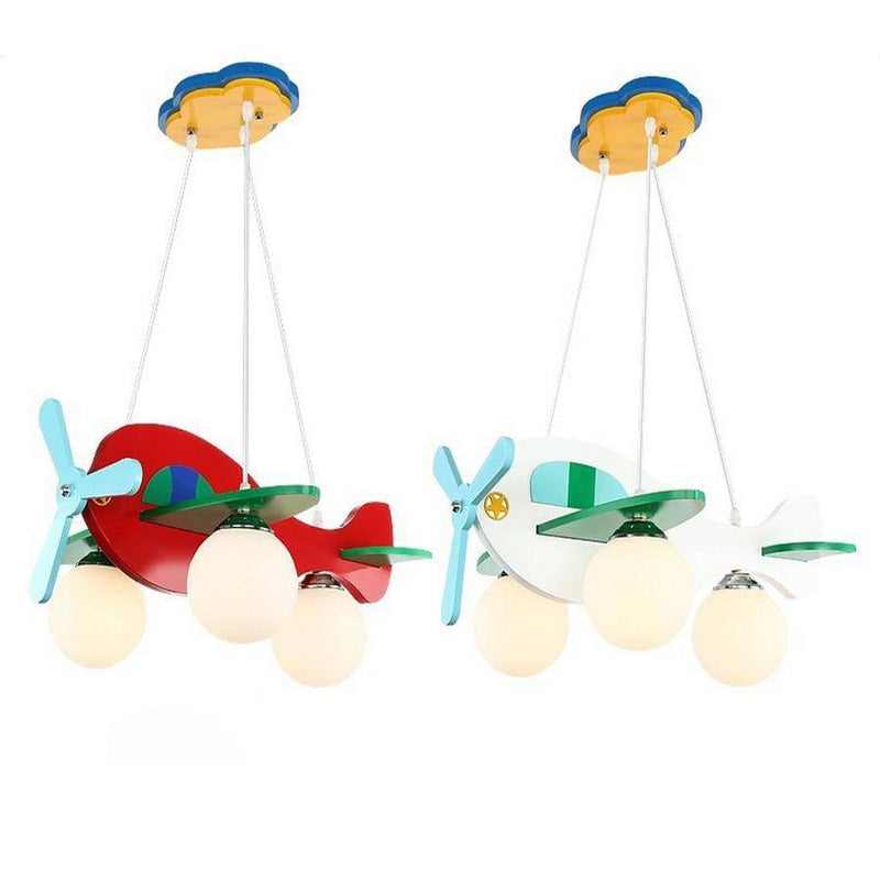 Plafonnier enfant LED avec avions en bois