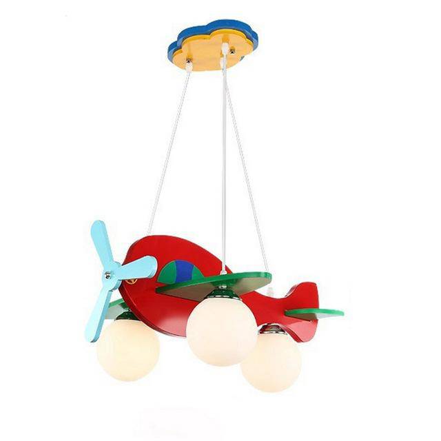 Plafonnier enfant LED avec avions en bois
