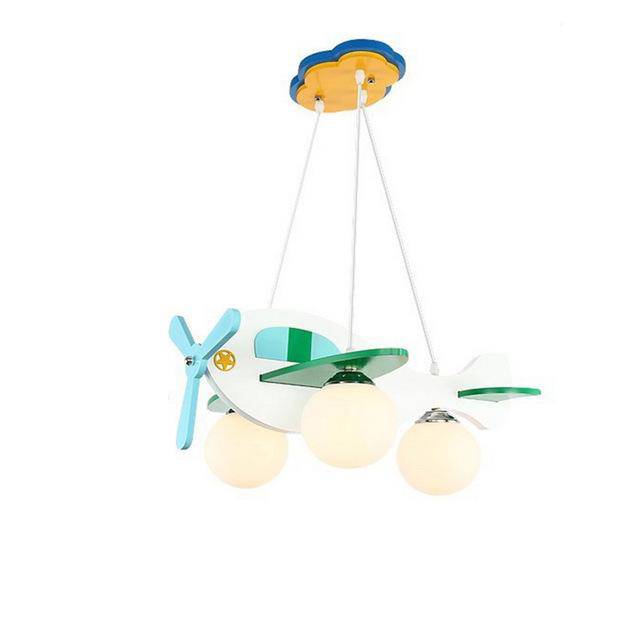 Plafonnier enfant LED avec avions en bois