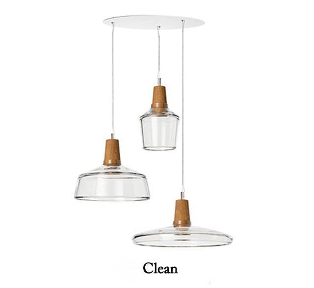 Suspension à LED en verre de différentes formes