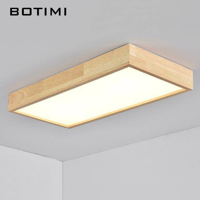Plafonnier en bois à LED avec 1 ou plusieurs rectangles