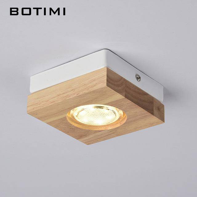 Spot en bois à LED Botimi carré