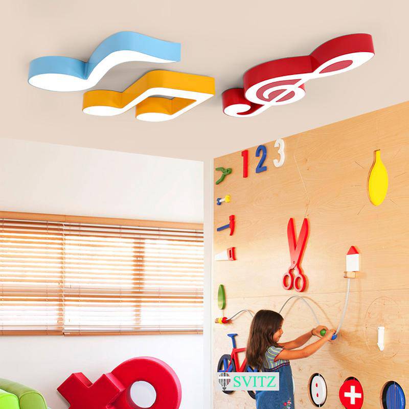 Plafonnier enfant LED en notes de musique