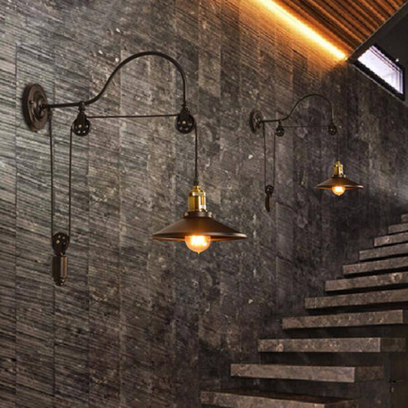 Applique murale rustique loft en métal antique