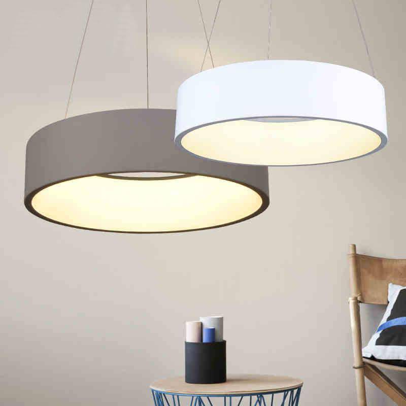 Suspension design LED cercle moderne Minimalism (gris ou blanc)