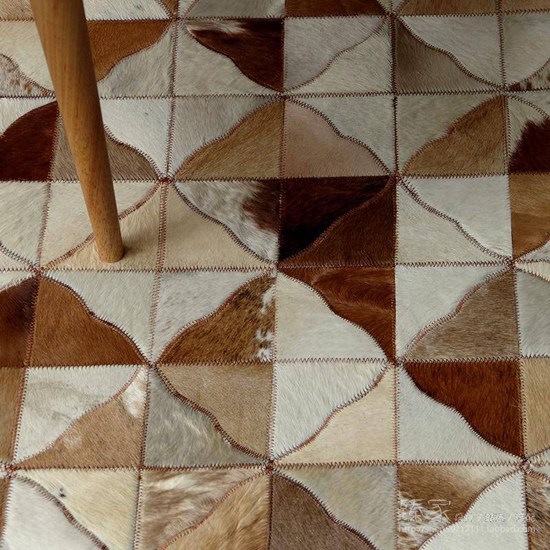 Tapis design rectangle scandinave aux triangles marrons Luxury