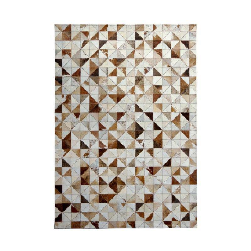 Tapis design rectangle scandinave aux triangles marrons Luxury