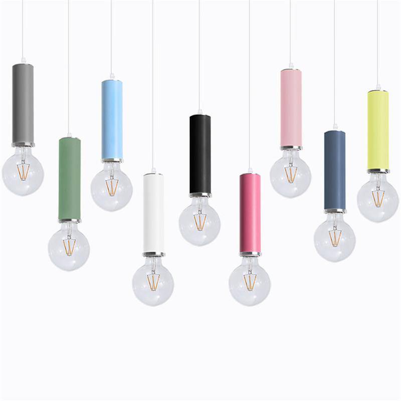 Suspension design LED en tube de couleur