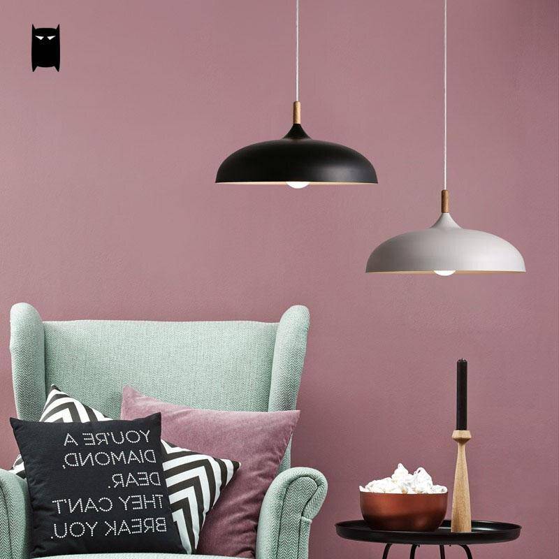 Suspension design LED avec abat-jour arrondi en métal style Sun