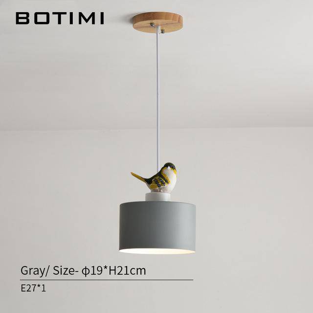 Suspension design LED de couleur avec oiseau Botimi