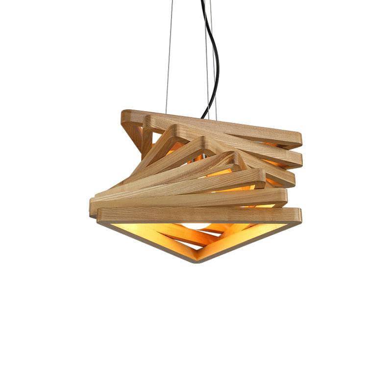 Lustre design triangles en bois Fruit
