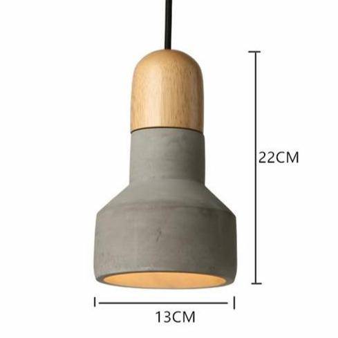 Suspension design LED en ciment et bois Nordic