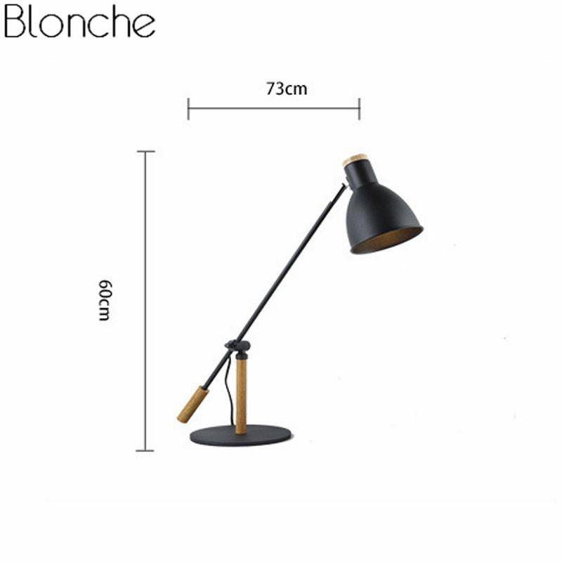 Lampe de bureau à LED ajustable métal et bois (noir ou blanc)