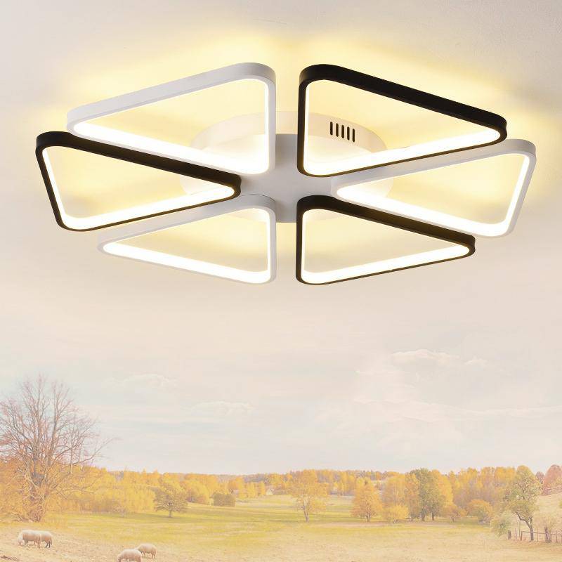 Plafonnier ou applique design LED à triangles noirs et blancs