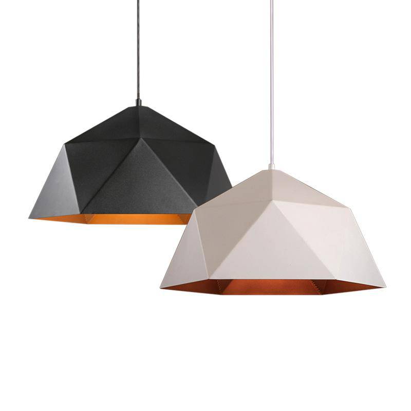 Suspension design moderne géométrique Art Deco (noir ou blanc)