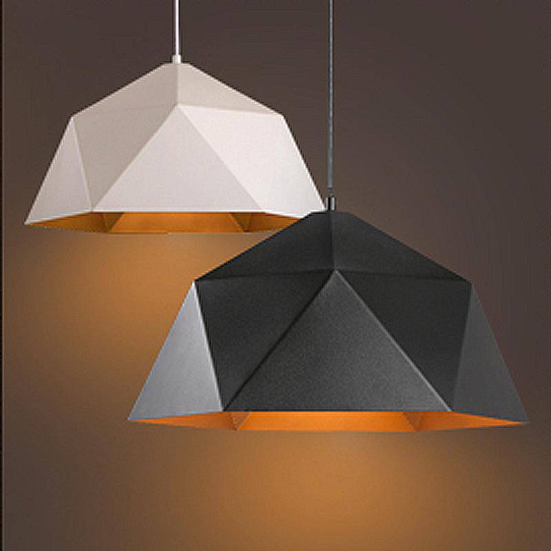 Suspension design moderne géométrique Art Deco (noir ou blanc)