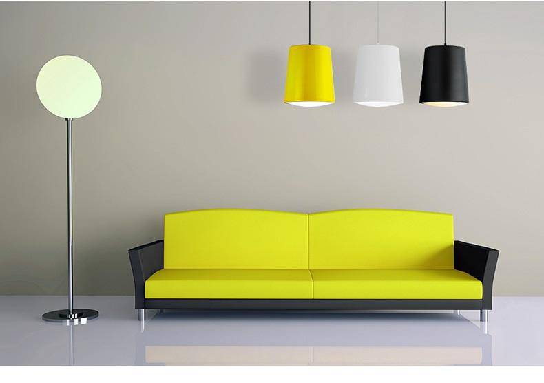 Suspension moderne LED cylindre en aluminium de couleur